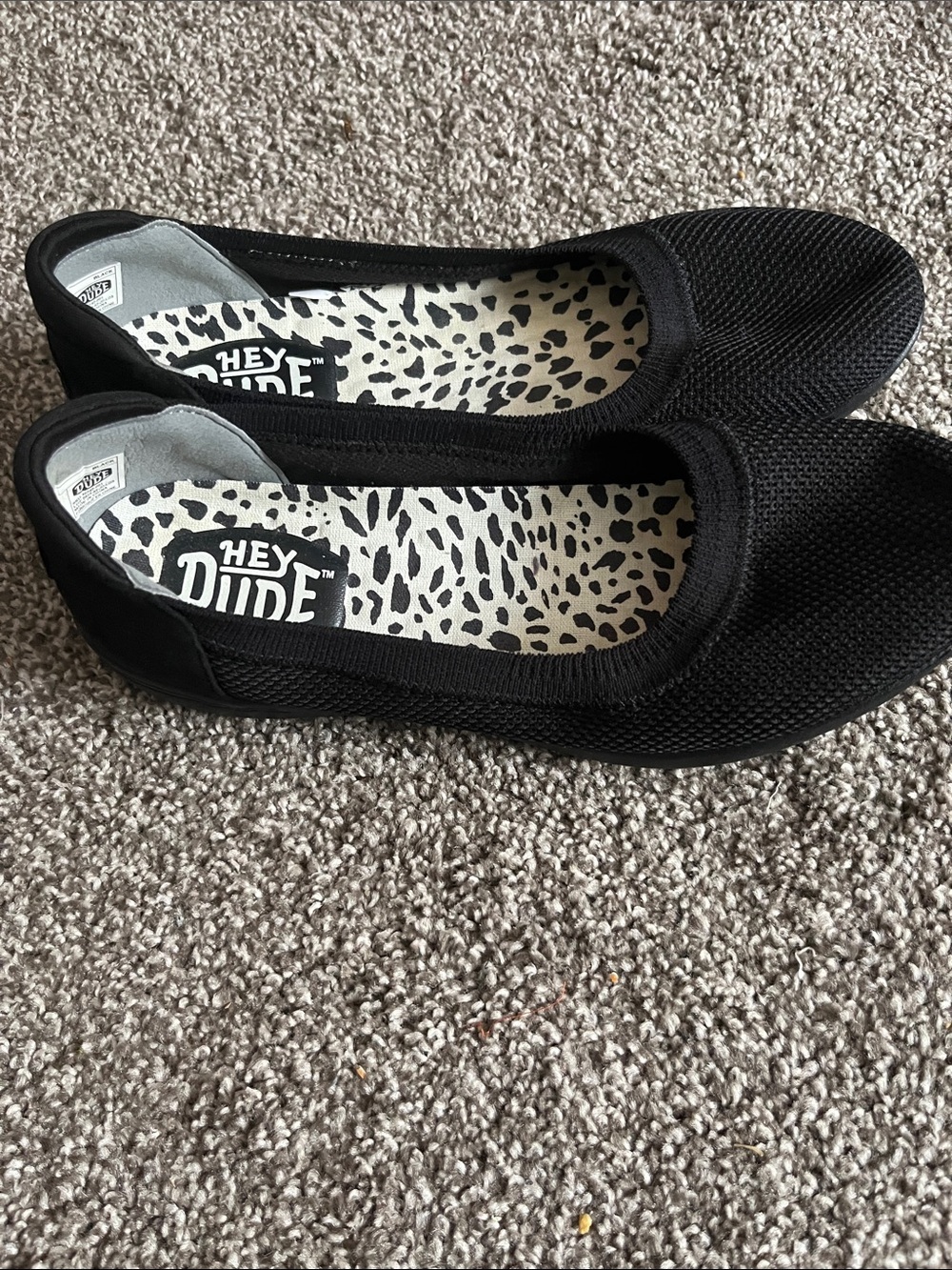 Hey Dude Black Knit Slip-On Ballet Flats